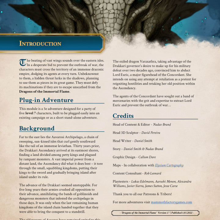Dragons of the Immortal Flame - 5e Adventure PDF
