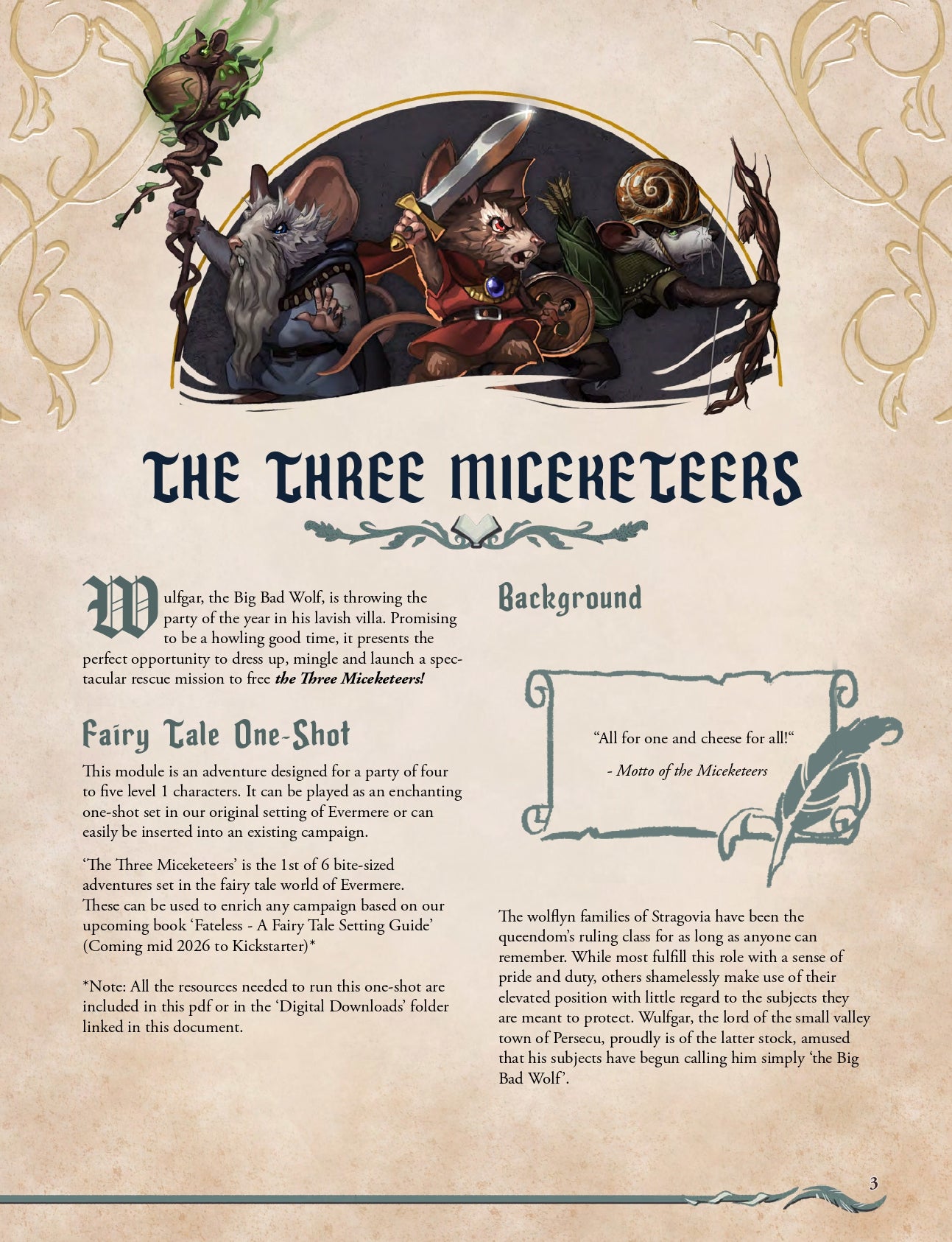 Fateless: The Miceketeers of Burrowtown  - PDF Adventure