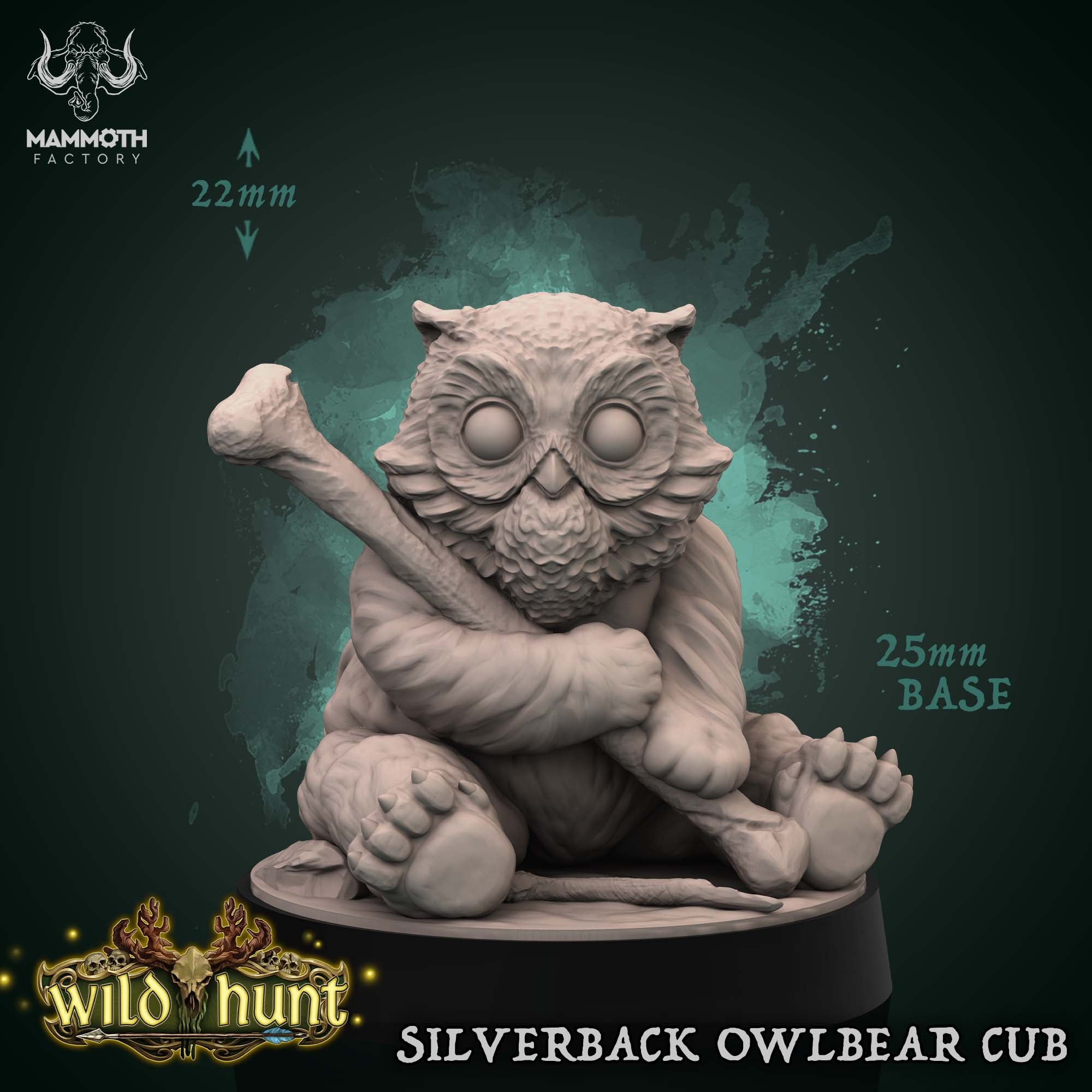 Silverback Owlbear Cub- Physical Miniature - 32mm Scale