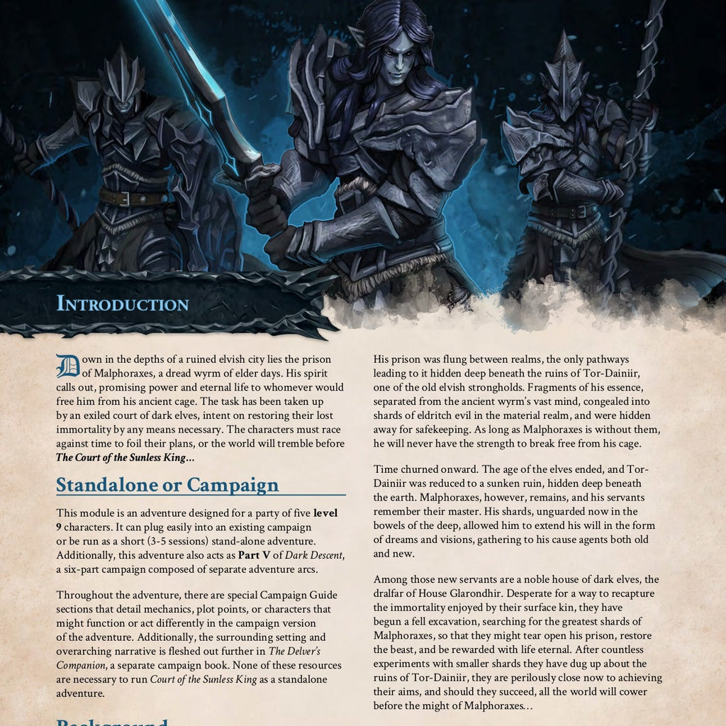 Court of the Sunless King - Physical 5e Adventure Booklet