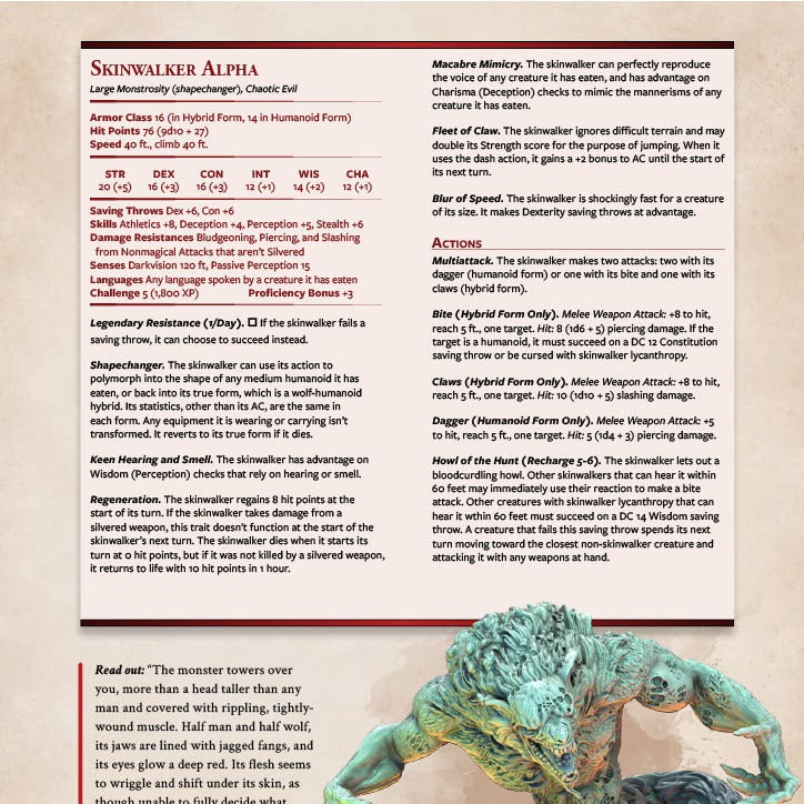 Curse of the Skinwalkers - Physical  5e Adventure Booklet